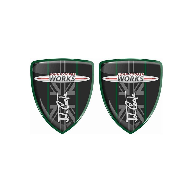 Mini JCW Badges 70mm 70mm adesivos x2