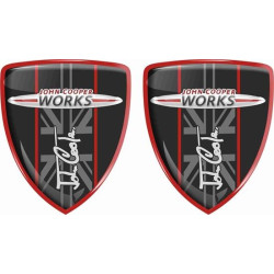 Mini JCW Badges 70mm 70mm Adesivi x2