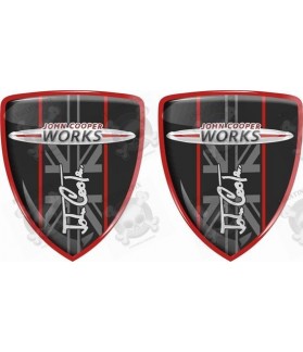 Mini JCW Badges 70mm Stickers decals x2 (Compatible Product)