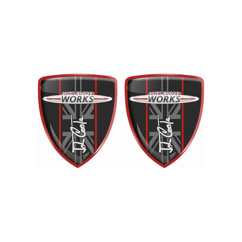 Mini JCW Badges 70mm 70mm adesivos x2