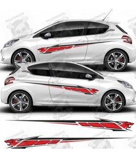 Peugeot 208 side stripes decals (Compatible Product)