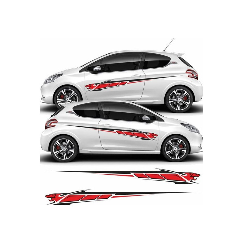 Peugeot 208 side stripes autocollant