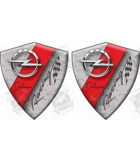 Opel Racing Wing Panel Badges 80mm Stickers