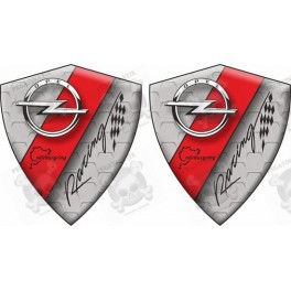 Opel Racing Wing Panel Badges 80mm Stickers