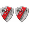 Opel Racing Wing / Panel Badges 80mm Autocollant