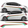 Peugeot 208 PTS Rallye Stripes aufkleber
