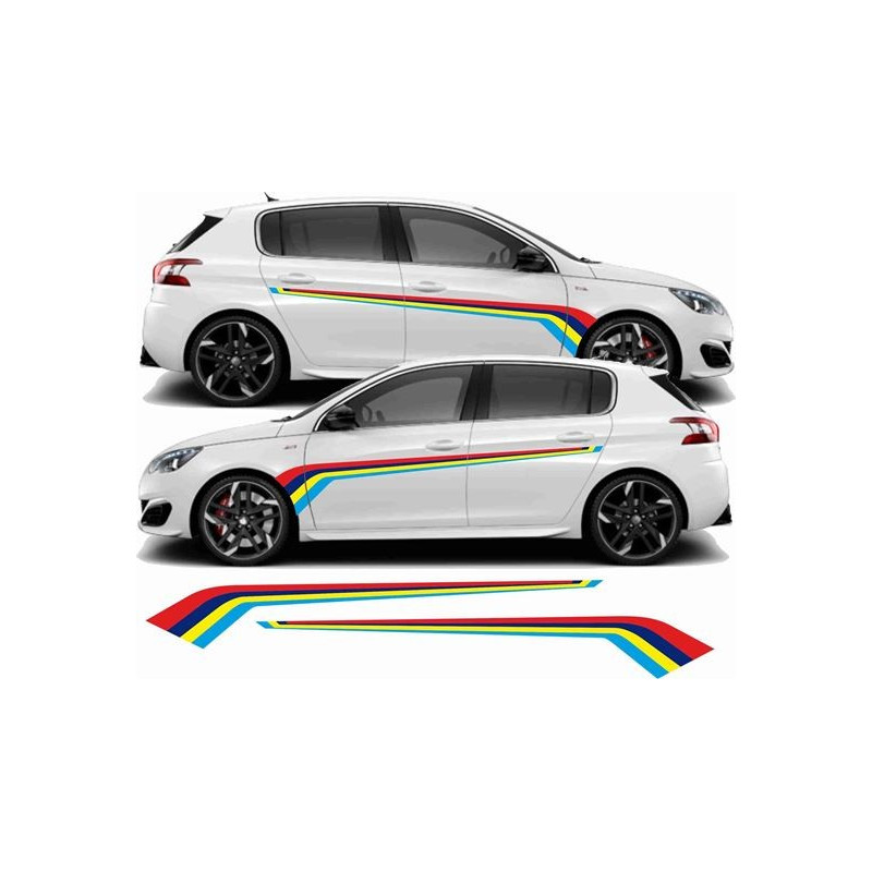 Peugeot 308 PTS Rallye Stripes aufkleber