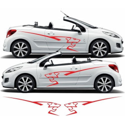 Peugeot 207 side lion Graphics Stripes adesivos