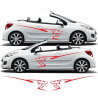 Peugeot 207 side lion Graphics Stripes aufkleber