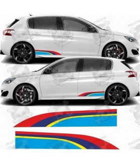 Peugeot 308 PTS Rallye rear Stripes decals (Compatible Product)