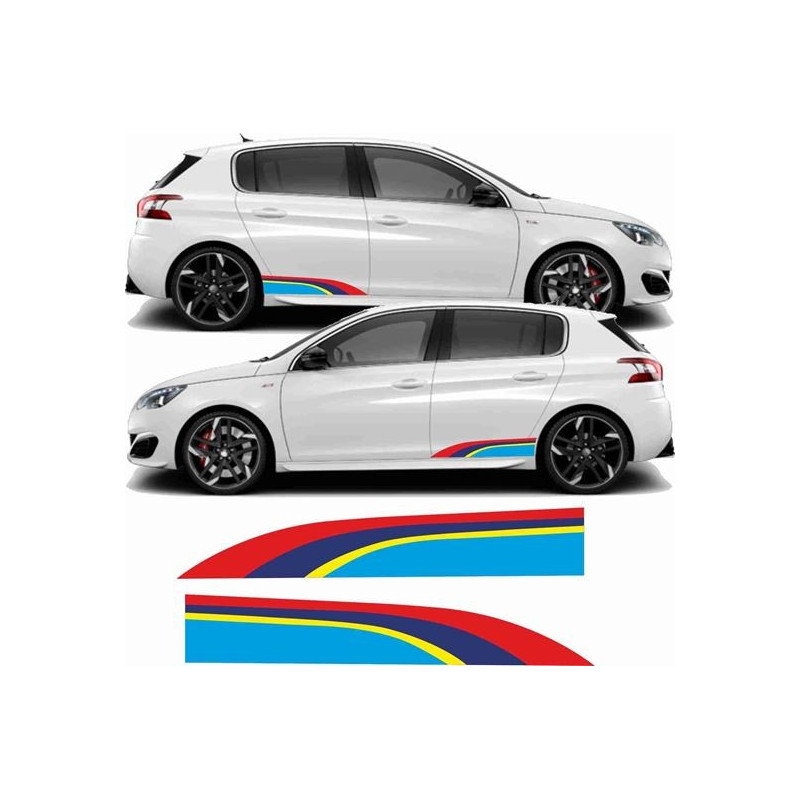 Peugeot 308 PTS Rallye rear Stripes aufkleber