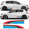 Peugeot 308 PTS Rallye rear Stripes adhesivos