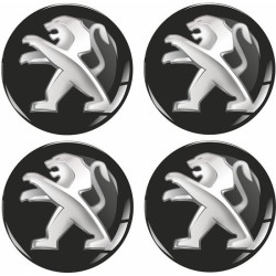 Peugeot Wheel centre Gel Badges adesivos x4