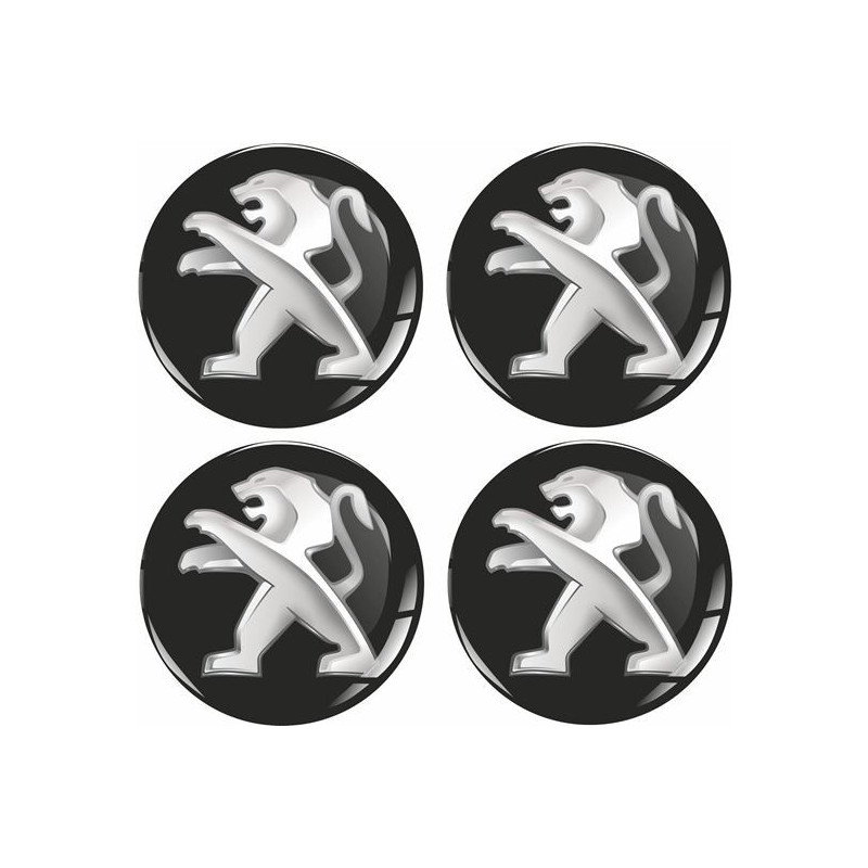 Peugeot Wheel centre Gel Badges Aufkleber x4