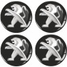Peugeot Wheel centre Gel Badges Adhesivos x4