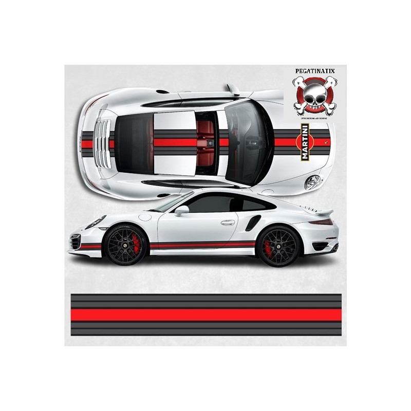 PORSCHE 991 Martini over the top & side Stripes AUFKLEBER