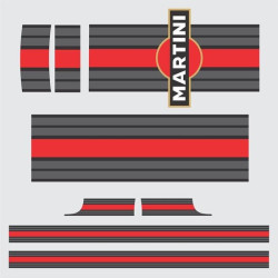 PORSCHE 991 Martini over the top & side Stripes DECALS
