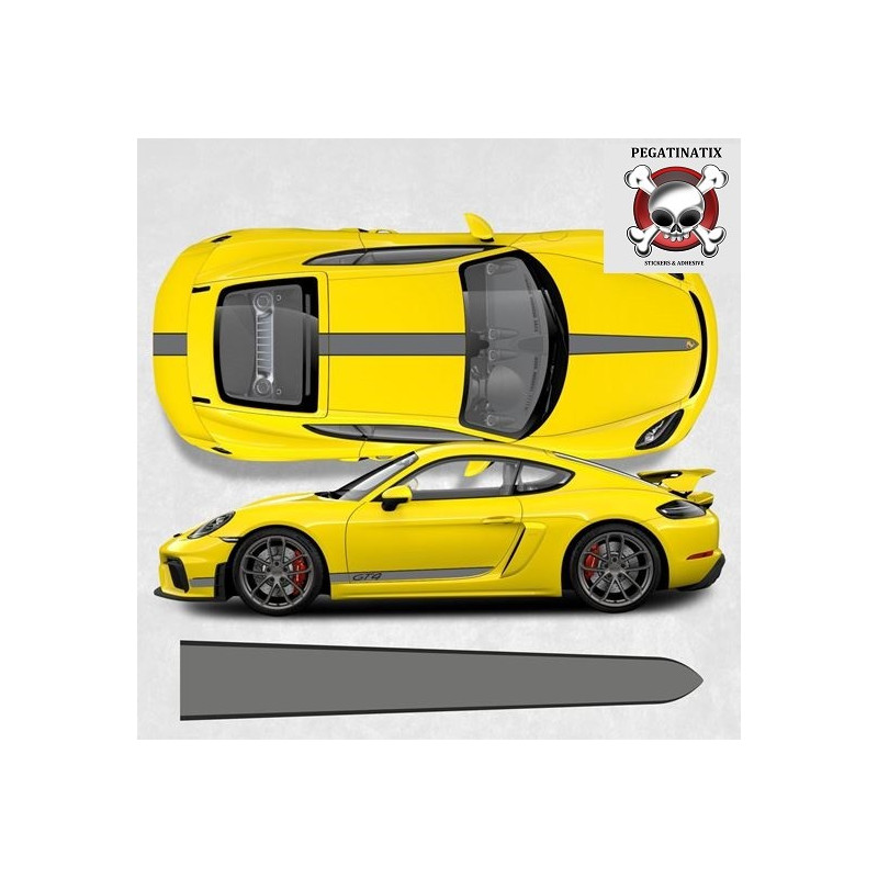 PORSCHE 781 Cayman GT4 over the top & side Stripes AUTOCOLLANT