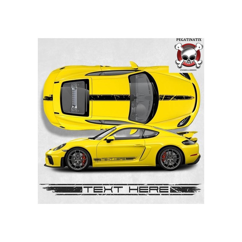 PORSCHE 781 Cayman GT4 over the top & side Stripes ADHESIVOS