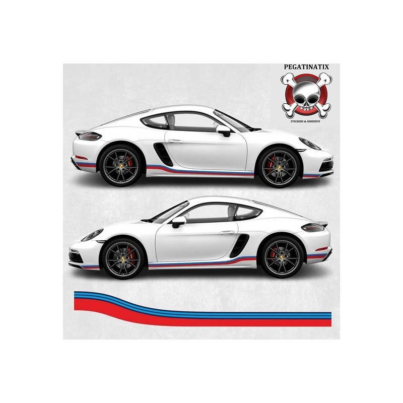 PORSCHE 718 Cayman / Boxster Martini Stripes DECALS
