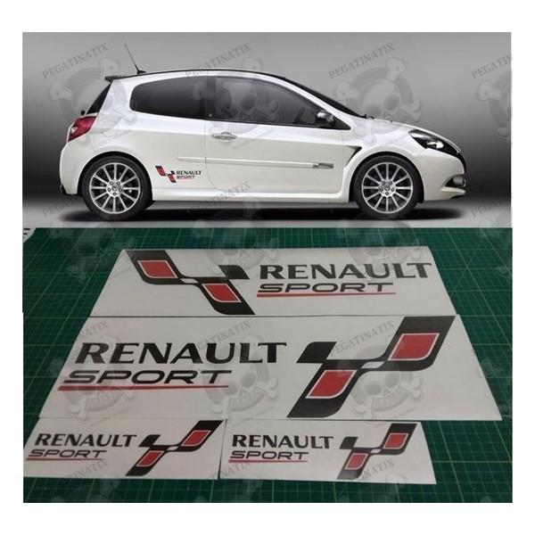 Sticker Autocollant Renault Sport Fond Transparent 