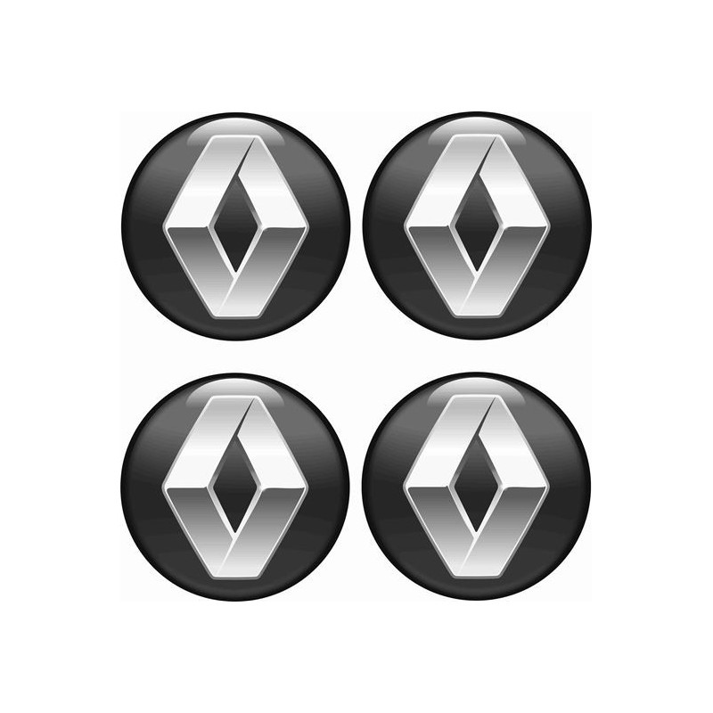 RENAULT Wheel centre Gel Badges Adhesivos x4