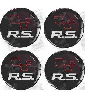 RENAULT RS Wheel centre Gel Badges Stickers decals x4 (Compatible Product)