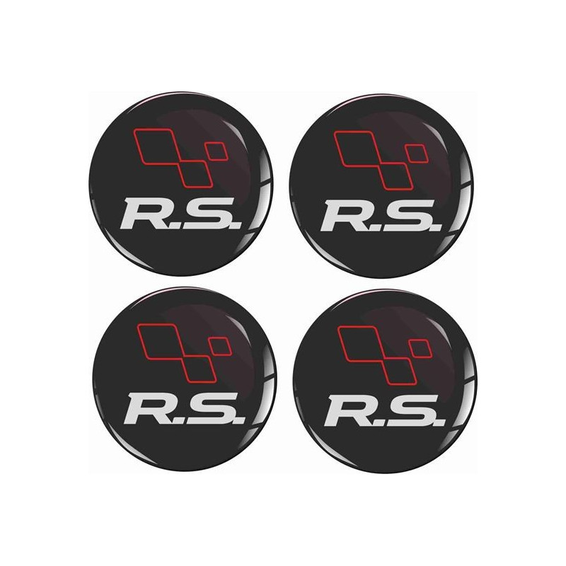 RENAULT RS  Wheel centre Gel Badges Stickers decals x4