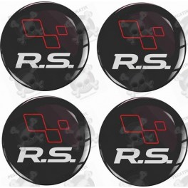 RENAULT RS Wheel centre Gel Badges Adesivi x4