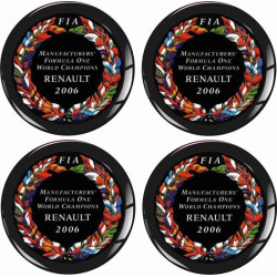 RENAULT FIA F1 Champions Wheel centre Gel Badges Adhesivos x4