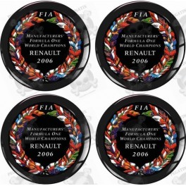 RENAULT FIA F1 Champions Wheel centre Gel Badges Autocollant x4