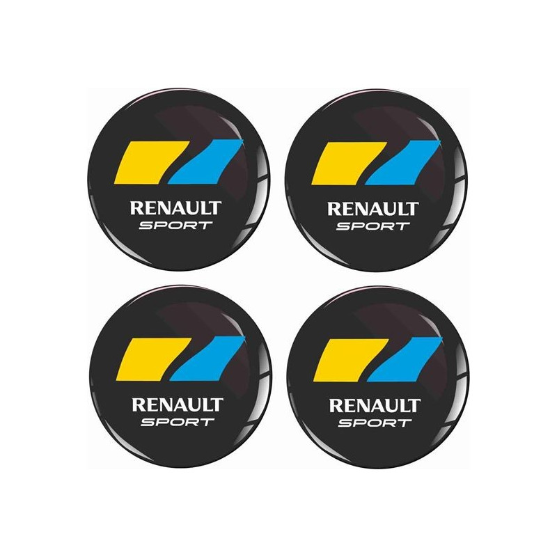 RENAULT Wheel centre Gel Badges Autocollant x4