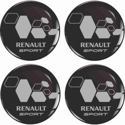 RENAULT Wheel centre Gel Badges Adesivi x4