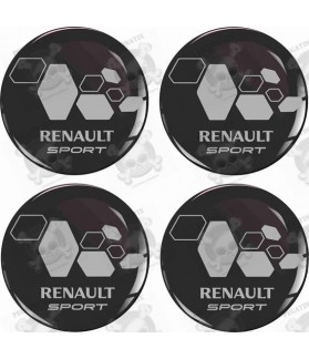 RENAULT Wheel centre Gel Badges Adhesivos x4