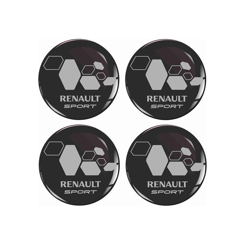RENAULT Wheel centre Gel Badges Autocollant x4