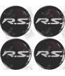 RENAULT RS Trophy Wheel centre Gel Badges Stickers decals x4