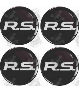 RENAULT RS Wheel centre Gel Badges Autocollant x4 (Produit compatible)