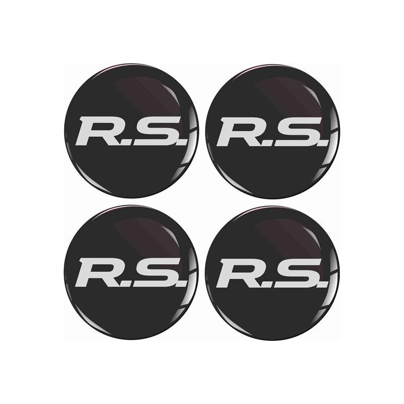 RENAULT RS Wheel centre Gel Badges Stickers decals x4