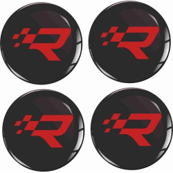 RENAULT R26R Wheel centre Gel Badges Autocollant x4