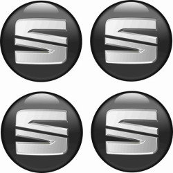 SEAT Wheel centre Gel Badges adesivos x4