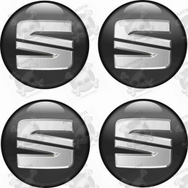 SEAT Wheel centre Gel Badges Stickers x4
