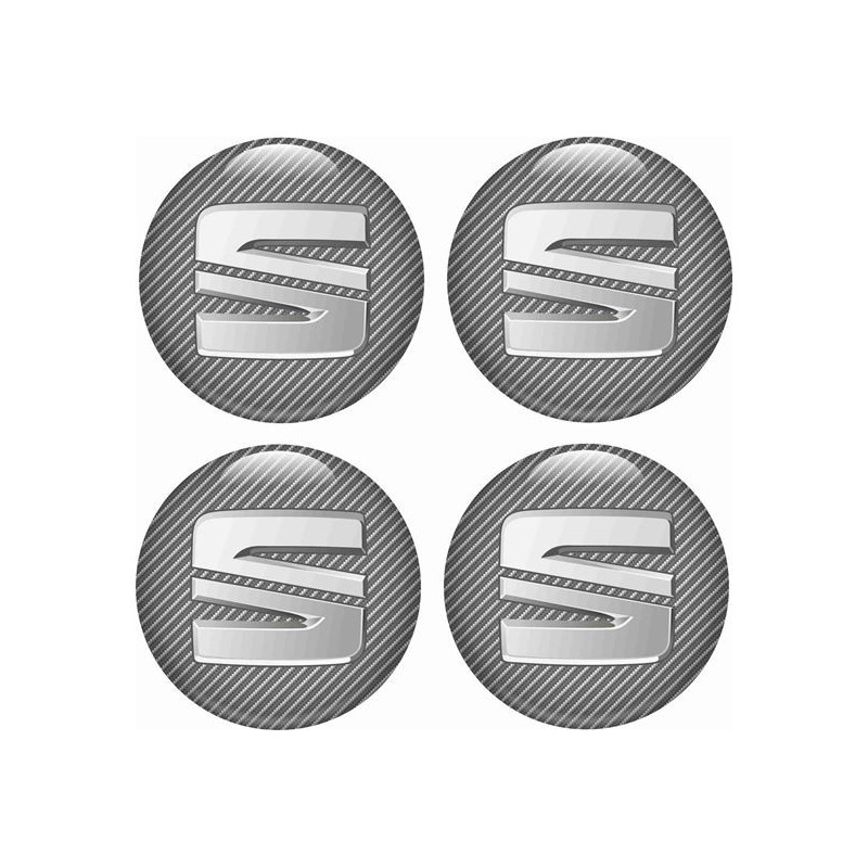 SEAT Wheel centre Gel Badges Autocollant x4
