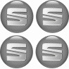 SEAT Wheel centre Gel Badges adesivos x4