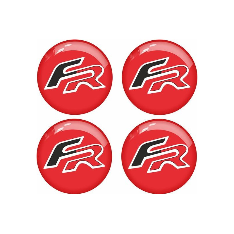 SEAT LEÓN FR Wheel centre Gel Badges Adesivi x4