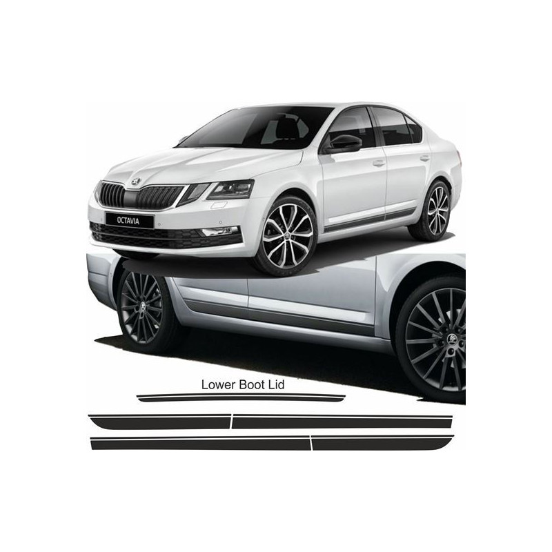 Skoda Octavia 2013-2016 side Stripes DECALS