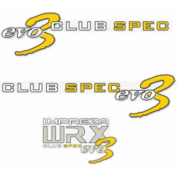 Impreza WRX Club Spec Evo 3 DECALS