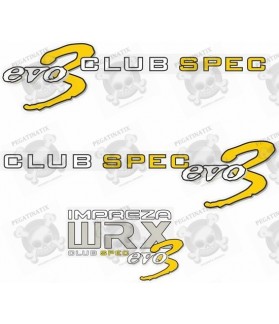 Impreza WRX Club Spec Evo 3 STICKERS (Compatible Product)