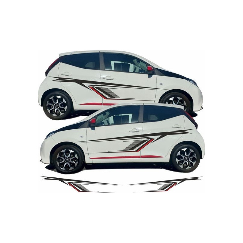 Toyota Aygo side Stripes ADESIVI (Prodotto compatibile)