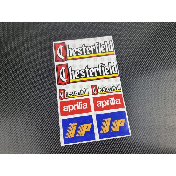 aprilia Motorcycle ip F1 Racing Laminated Decals Sticker Chesterfield Fuera  Set