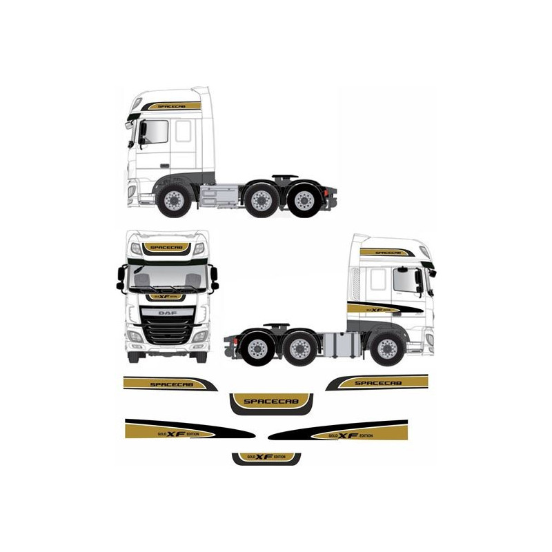 DAF XF Euro 6 Super spacecab Gold Edition aufkleber (Kompatibles Produkt)